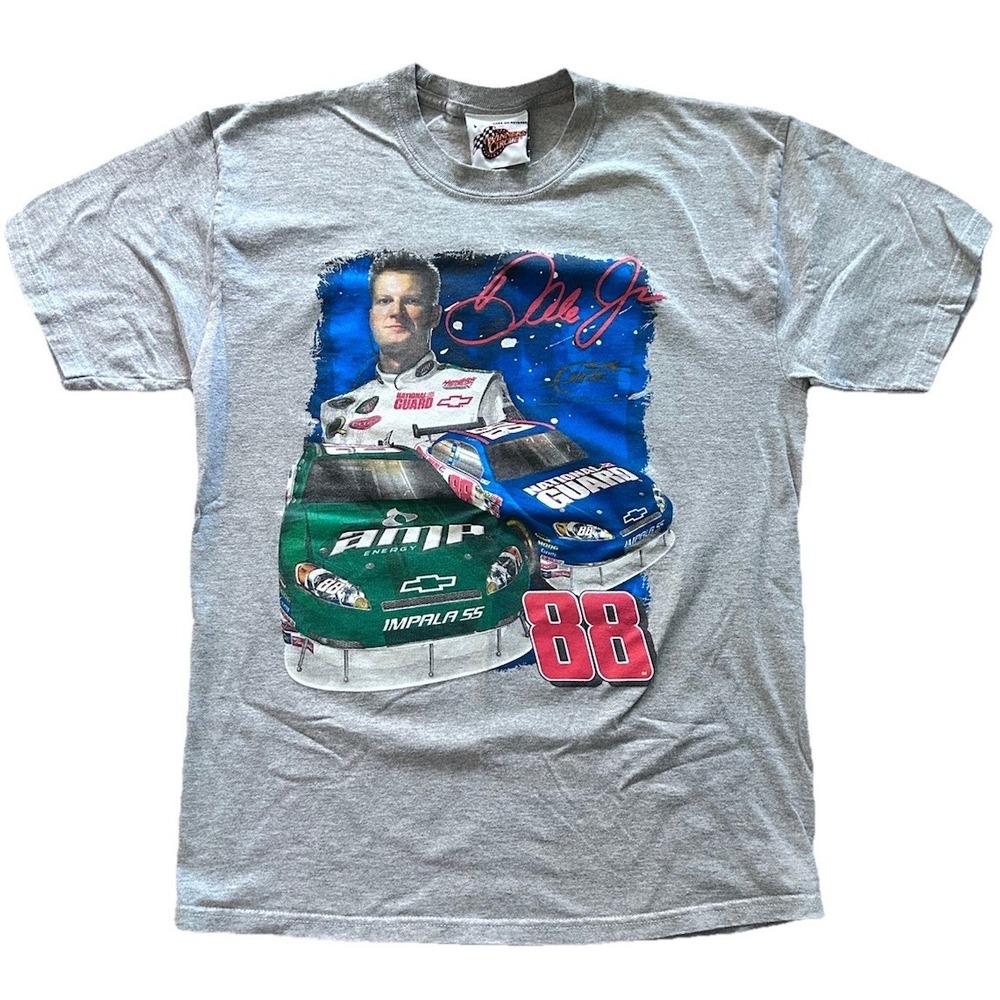 Rare Nascar Dale Earnhardt Jr T Shirt AMP 88 Mens L Winner Circle Gray